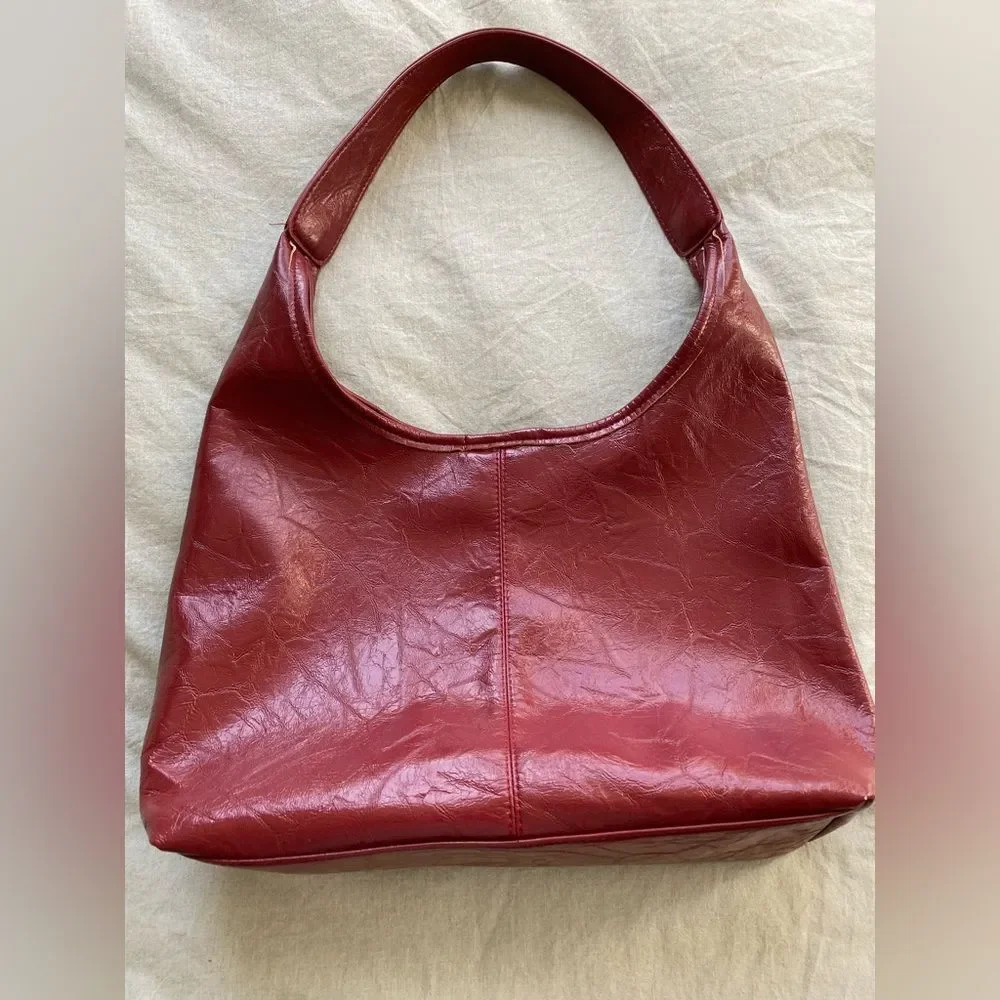 Scandinavian Chic Burgundy Faux Leather Handbag & matching Clutch